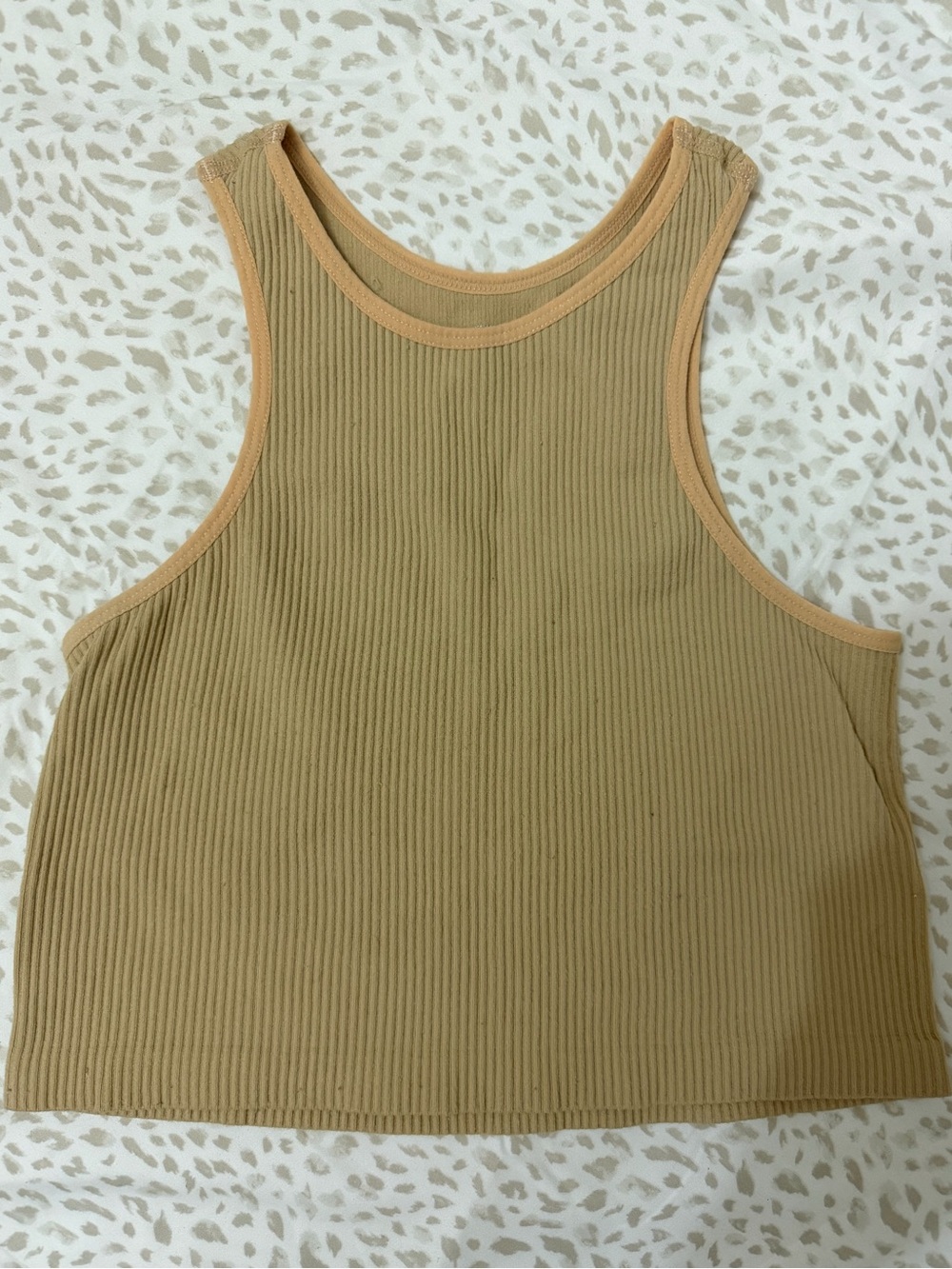 Ribbed Tank Top in Camel